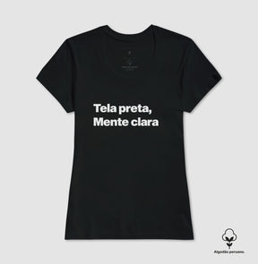 Camiseta Premium Tela Preta Mente Clara