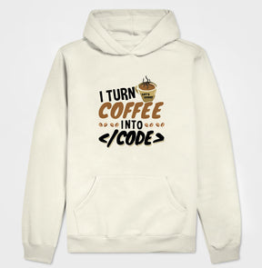 Hoodie Moletom I turn Coffee into Code