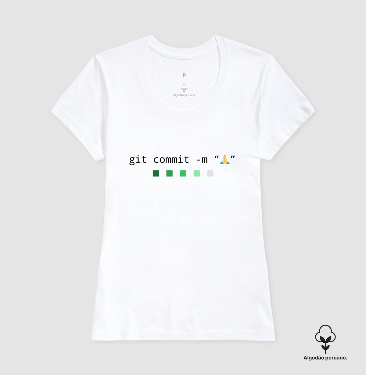 Camiseta Premium Prece Git Commit