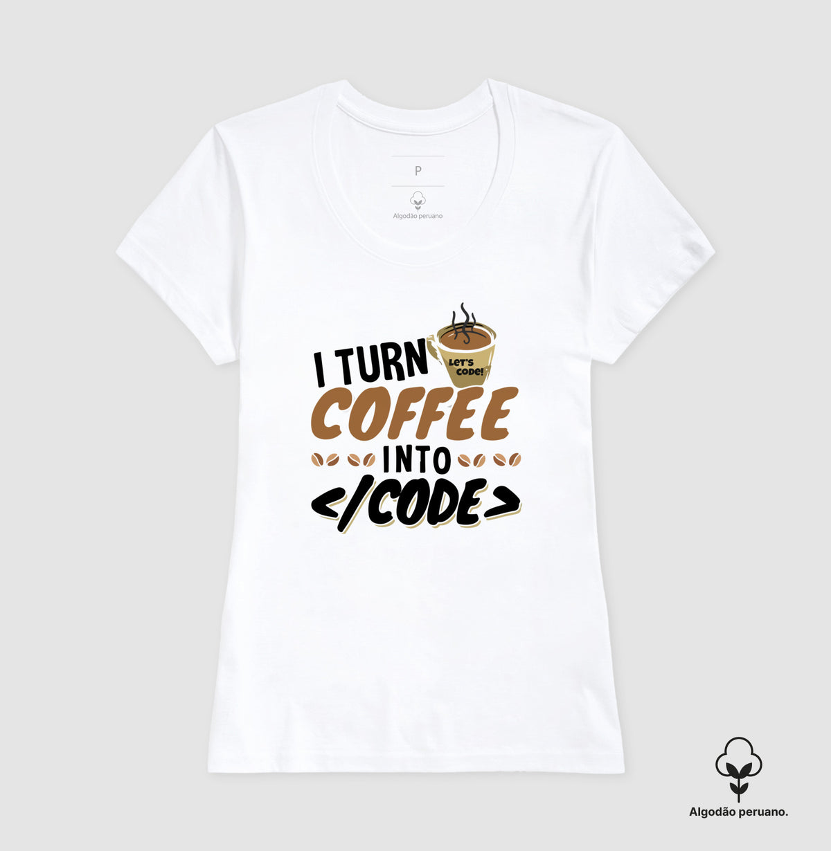 Camiseta Premium I turn Coffee into Code