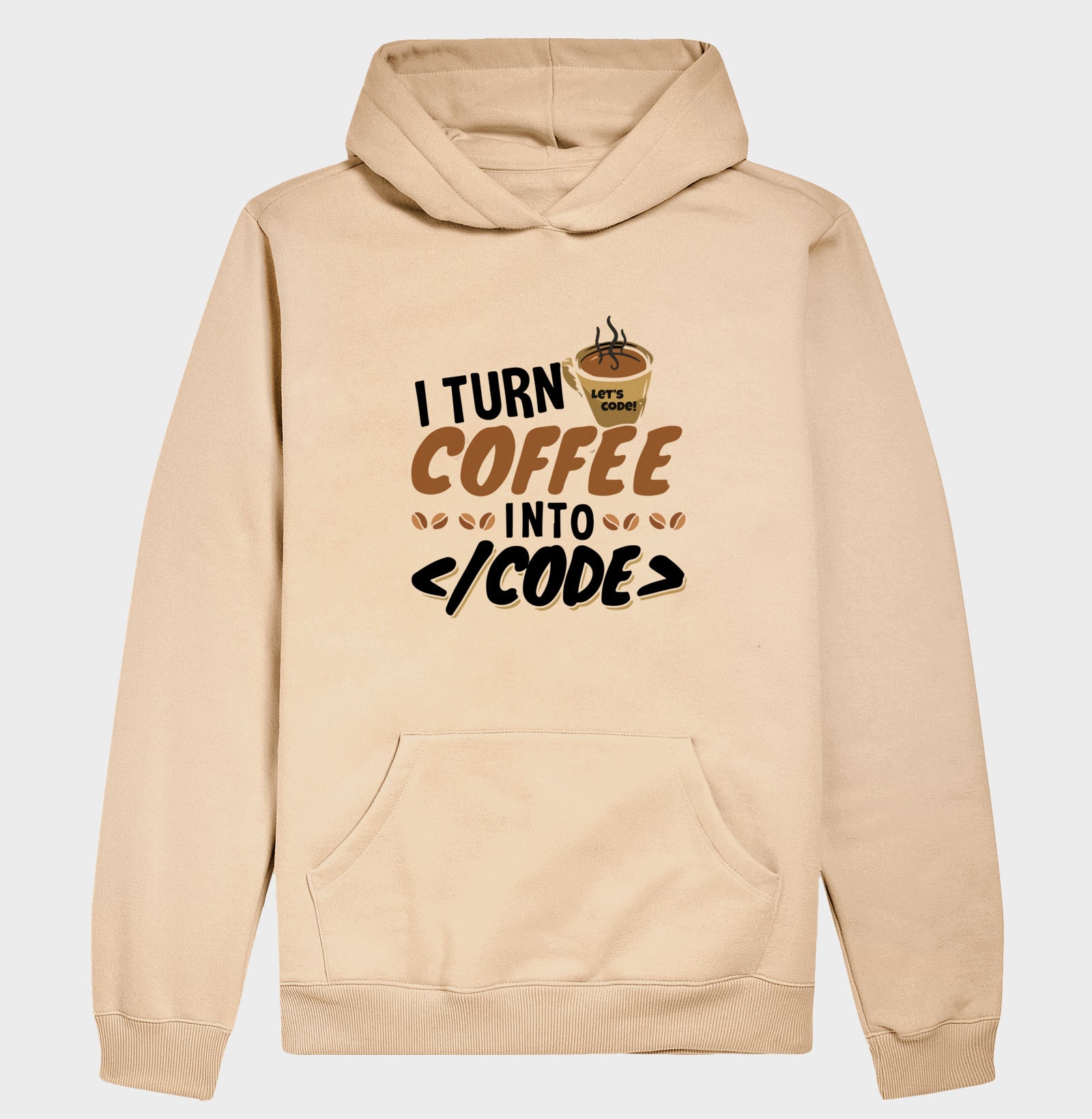 Hoodie Moletom I turn Coffee into Code