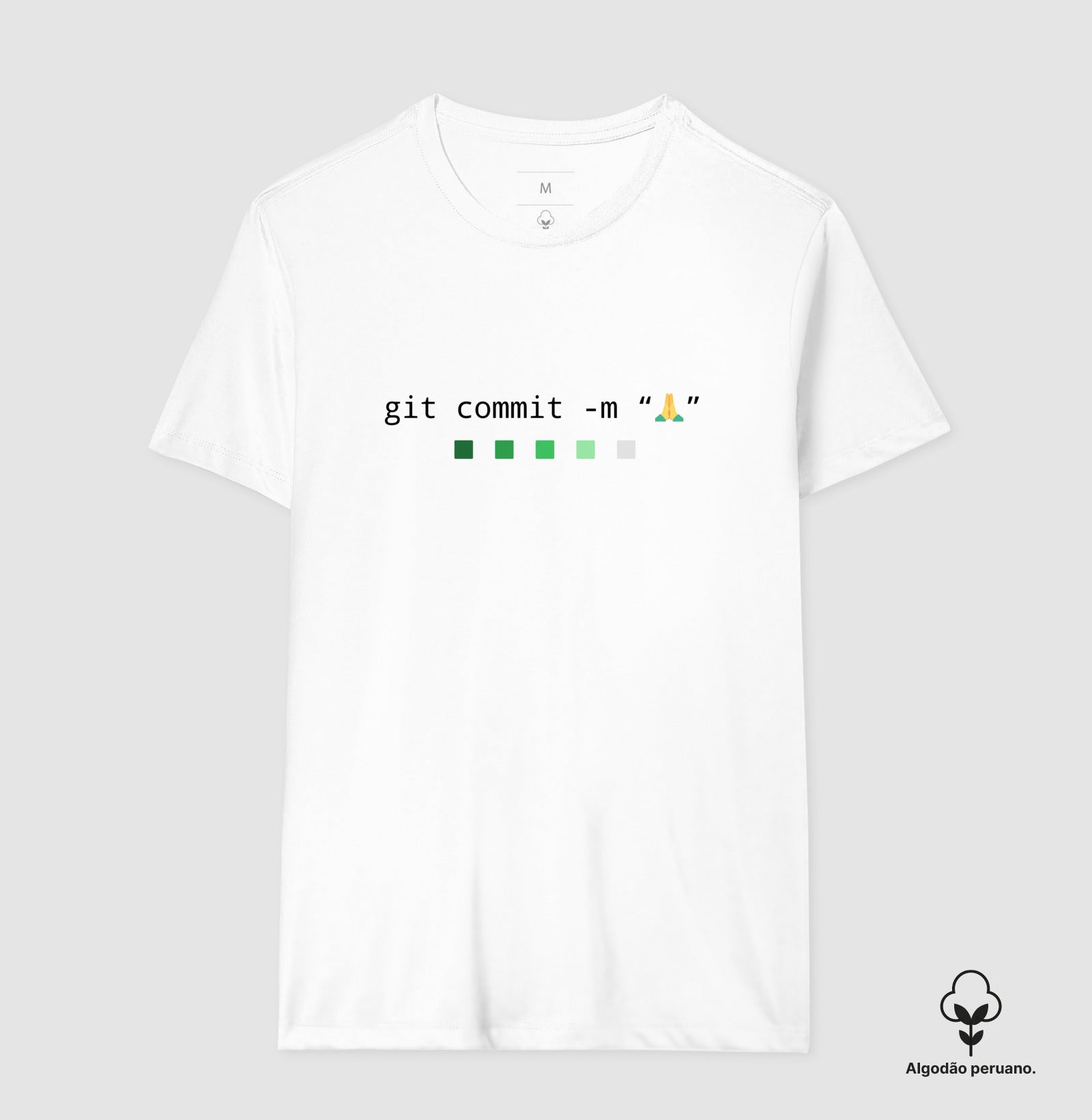 Camiseta Premium Prece Git Commit