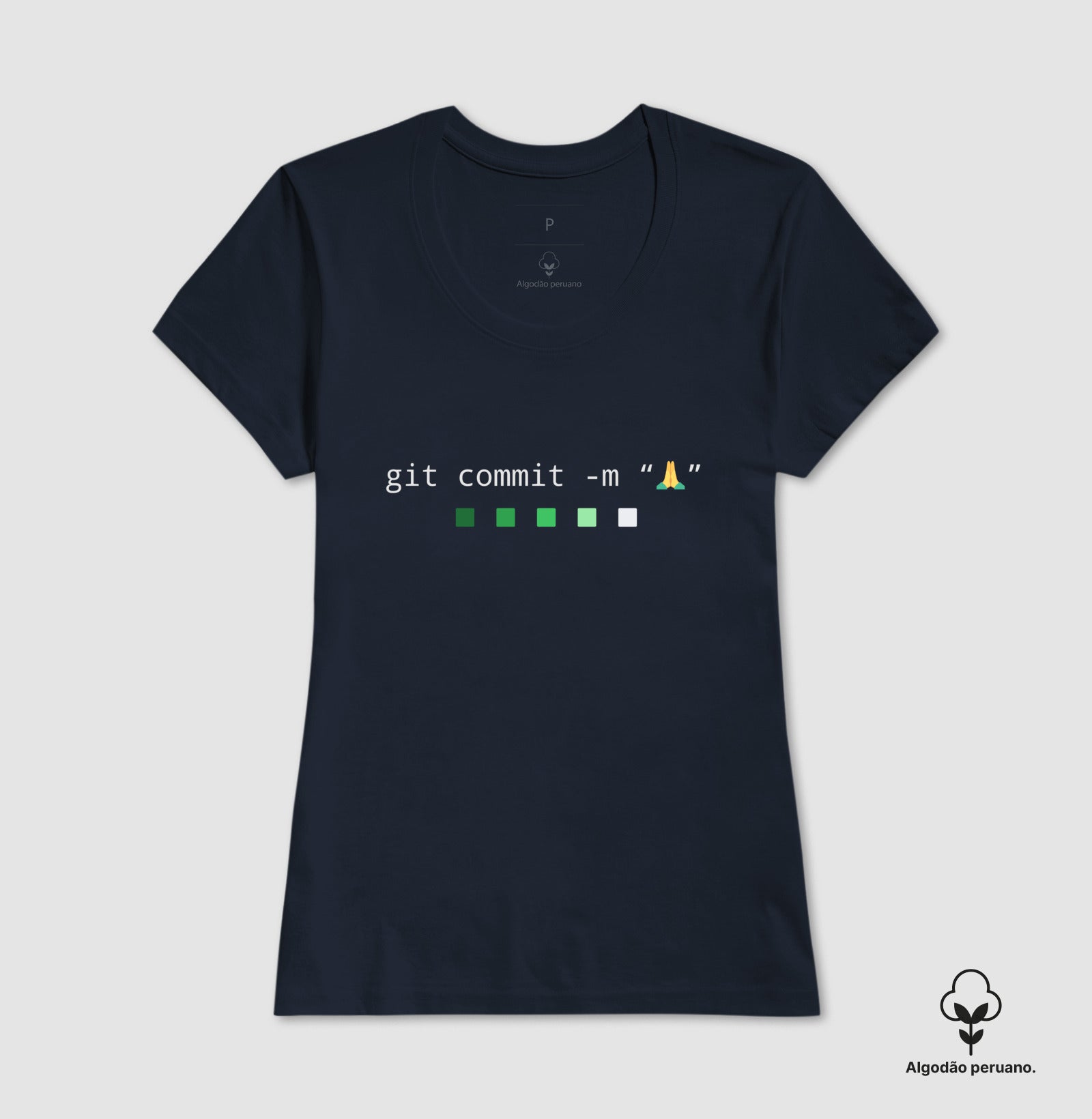 Camiseta Premium Prece Git Commit