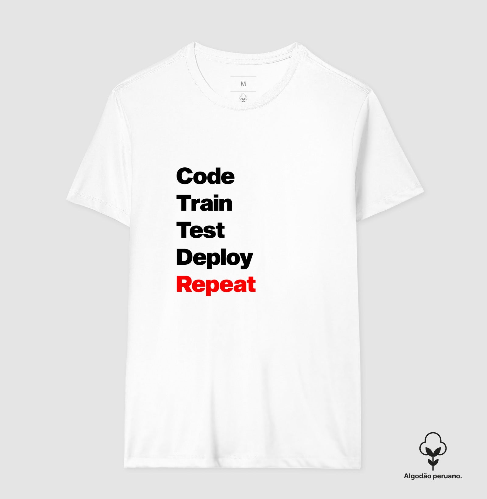 Camiseta Premium Code Train Test Deploy Repeat