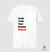 Camiseta Premium Code Train Test Deploy Repeat