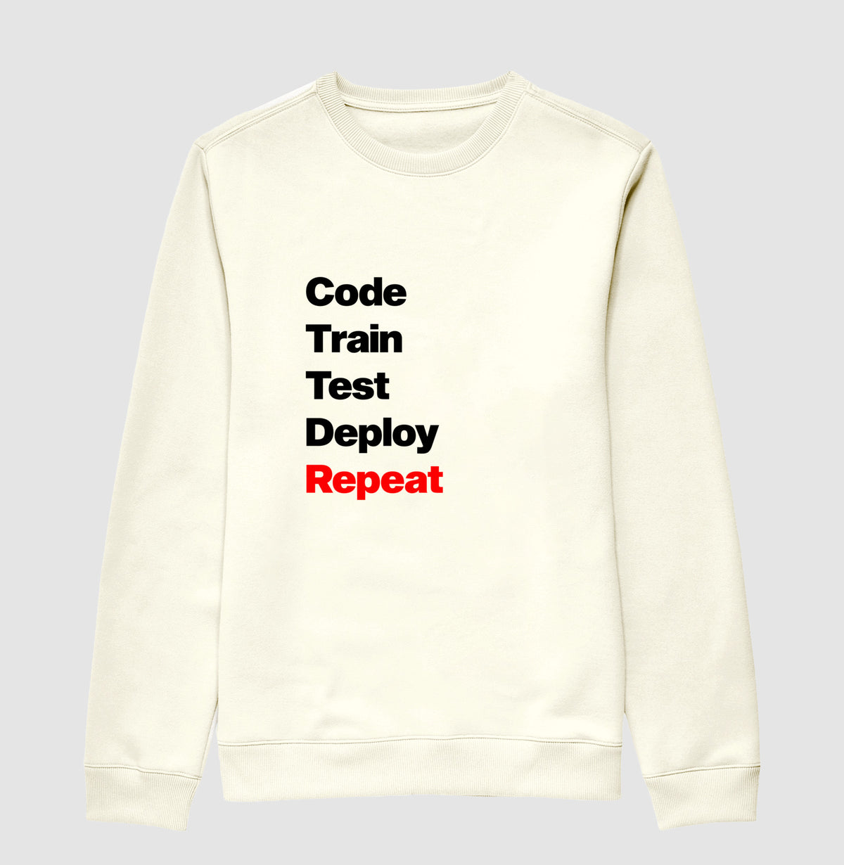 Suéter Moletom Code Train Test Deploy Repeat