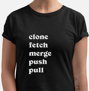 Camiseta Clone Fetch Merge Push Pull