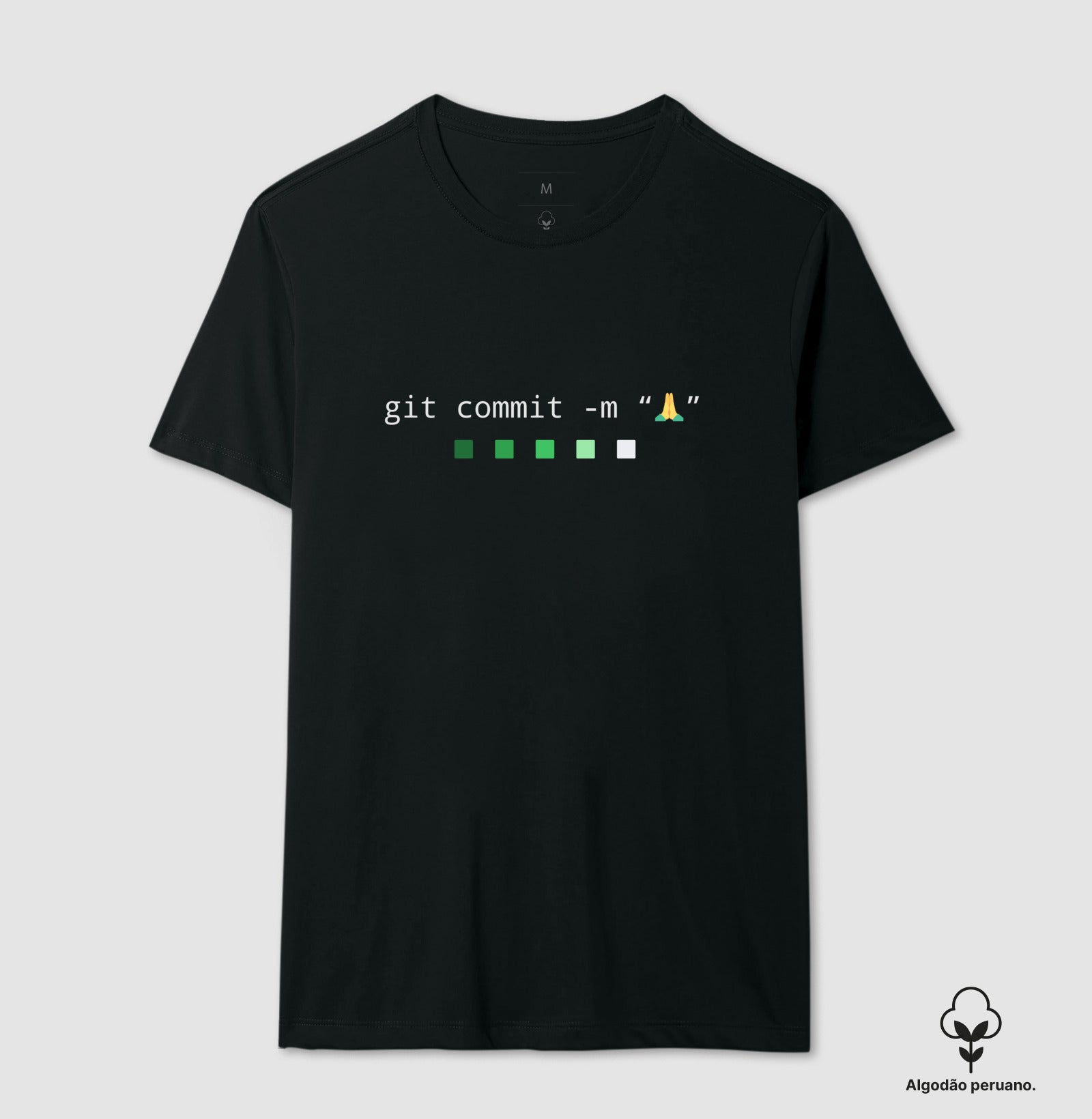 Camiseta Premium Prece Git Commit