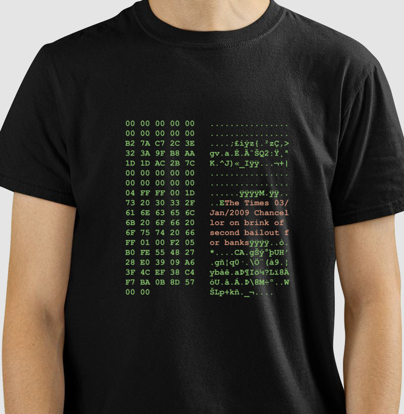 Camiseta Bitcoin Bloco Gênesis